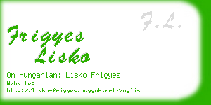 frigyes lisko business card